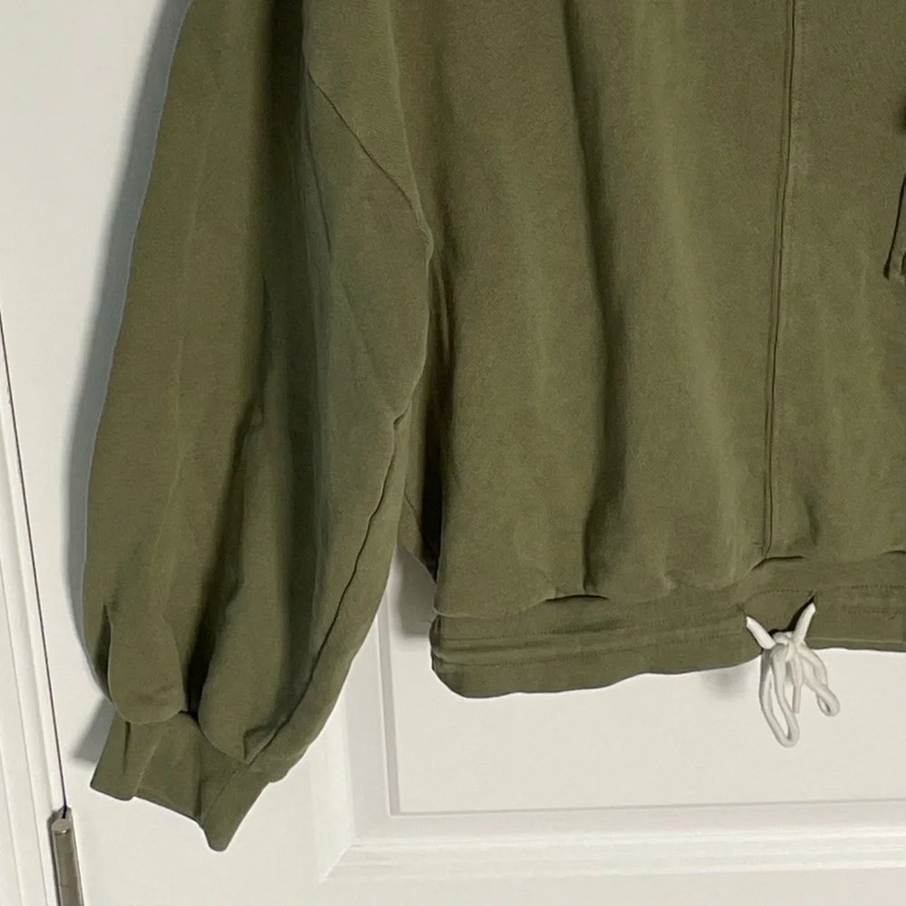 J. Crew University terry patch-pocket Sweatshirt army green 35799